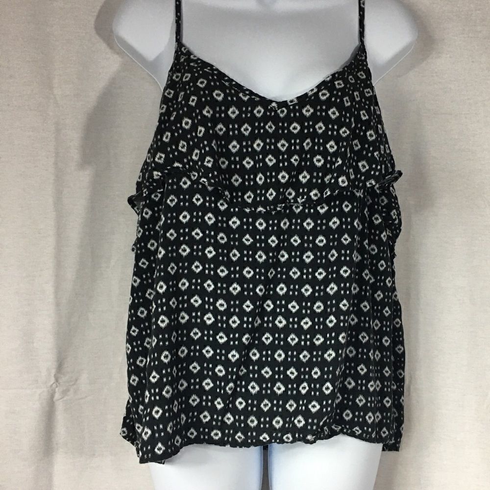 XXL Gap blue gray strap camisole top ruffle tank